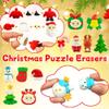 55 PCS Christmas Erasers for Kids Bulk Puzzle Eraser Desk Pets Holiday Erasers for Kids Christmas Gifts Party Favors Classroom Rewards view 3