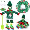 Jenaai 9 Pcs Christmas Accessories Set Christmas Clothing Includes Ear Muffs, Scarf, Sweater, Boot, Inflatable Snow Tube, Mask, Hat, Ice Skates, Shovel for Decor view 1