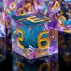 ARUOHHA Liquid Core DND Dice Set, 7pcs Resin Sharp Edged Dice RPG Purple Polyhedral D and D Dice with Gift Box, Role Playing Dice Set D20 D12 D10 D8 D6 D4 view 1