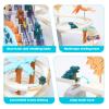 Dinosaur Chasing Track Playset with Music - Double Loop Slide, Climb Stairs & Roller Coaster, Educational Toddler Toy for Parent-Kid Play, Gift for 3+ Boys Girls (Green) view 4