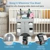 Hautton Hanging Diaper Caddy Organizer, Hanging Diaper Organizer for Changing Table and Crib, Diaper Changing Station Organizer Storage for Nursery Baby Stuff, Shower Gift for Newborn New Mom -Grey view 2