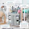 Hautton Hanging Diaper Caddy Organizer, Hanging Diaper Organizer for Changing Table and Crib, Diaper Changing Station Organizer Storage for Nursery Baby Stuff, Shower Gift for Newborn New Mom -Grey view 4