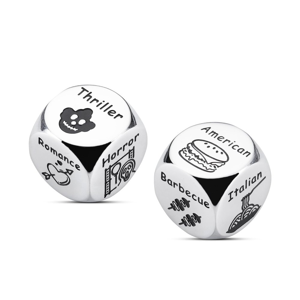 Valentines Day for him her, Anniversary Steel Food Decision Dice for Couples Girlfriend Boyfriend Wife Husband Funny Valentines Date dice