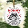 Personalized Christmas Ornament for First Mom Mommy from The Bump Family Merry Christmas Mommy Baby Ultrasound Custom Name Photo Pregnancy Gifts Tree Hanging Ornament On Christmas view 3