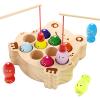 edutree Wooden Magnetic Fishing Game for Toddlers 1-3, Frog Fishing Color Sorting Montessori Sensory Preschool Educational Learning Fine Motor Skills Toys for 3 4 5 Years Old Boys Girls view 1