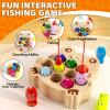 edutree Wooden Magnetic Fishing Game for Toddlers 1-3, Frog Fishing Color Sorting Montessori Sensory Preschool Educational Learning Fine Motor Skills Toys for 3 4 5 Years Old Boys Girls view 2