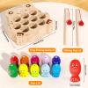 edutree Wooden Magnetic Fishing Game for Toddlers 1-3, Frog Fishing Color Sorting Montessori Sensory Preschool Educational Learning Fine Motor Skills Toys for 3 4 5 Years Old Boys Girls view 4