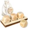 WOODAMORE 5 Year Anniversary Wood Gift for Him Her - 5th Anniversary Wedding Gifts for Wife Husband, Five Years of Marriage Date Ideas, Wooden Game Date Night Dice for Couples view 1