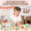 Wooden Cake Toys Tea Party Set, Desserts Food Toy with Cupcake Stand, Kids Pretend Play Kitchen Accessories, Wooden Play Food Set Toy Baking Gift for 3 4 5 Years Old Girls Boys view 4