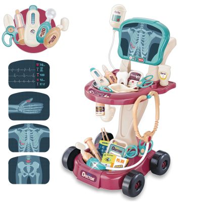 29 Pcs Doctor Kit for Toddlers 3-5 Pretend Play Toys Dentist Set Vet Medical Mobile Cart with Sound & Light Xray Stethoscope Toddler Doctor Play Set 3 4 5 Year Old Girls Gift Christmas