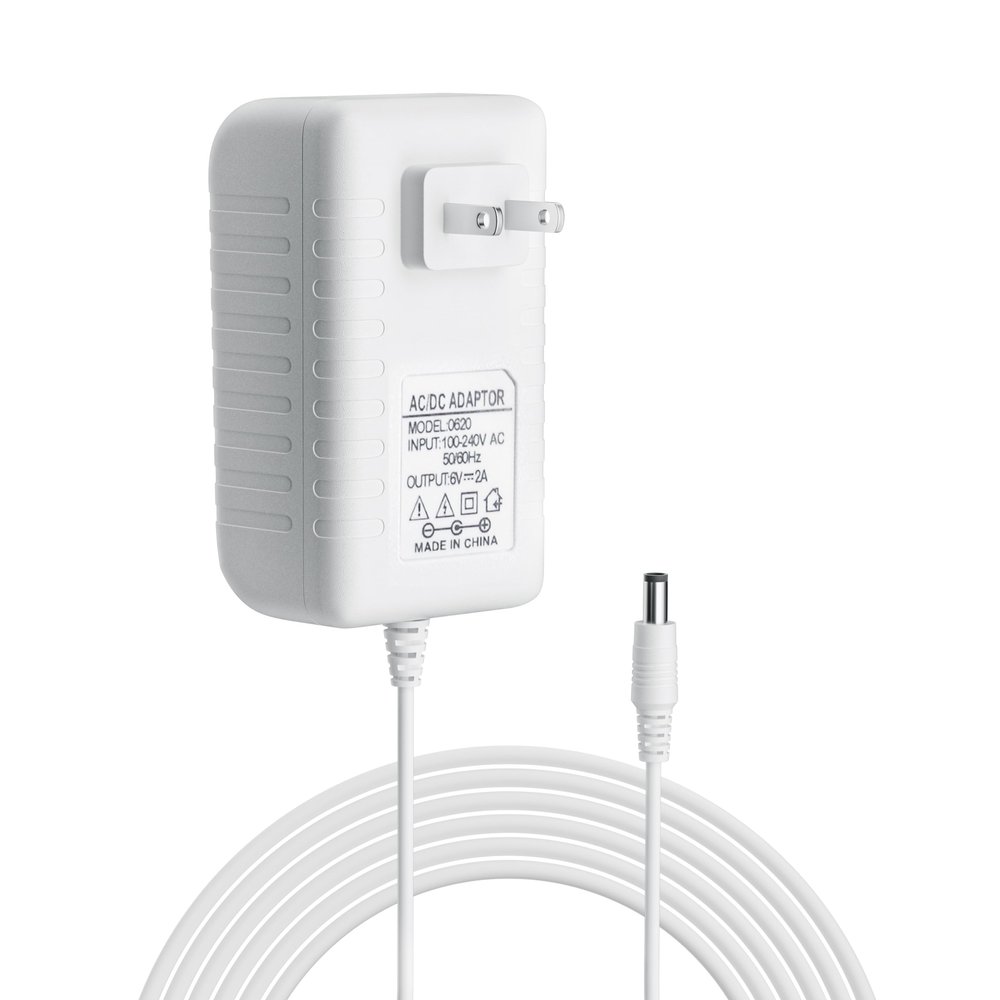 6 Feet Baby Swing Power Cord,6V Baby Swing Electric Plug in for Fisher Price Swing/Ingenuity Swing/Graco Swing/Nova Baby Swing,2 Meters Power Adapter(White)