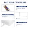 6 Feet Baby Swing Power Cord,6V Baby Swing Electric Plug in for Fisher Price Swing/Ingenuity Swing/Graco Swing/Nova Baby Swing,2 Meters Power Adapter(White) view 2