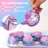 55Pcs Tea Party Set for Little Girls, Princess Tea Party Set, Unicorn Kid Tin Tea Set,Kids Kitchen Pretend Toy, Toddler Tea Party Set for Girl 3-5, Tea Party Easter Birthday Gift for 4 Year Old view 3