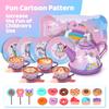 55Pcs Tea Party Set for Little Girls, Princess Tea Party Set, Unicorn Kid Tin Tea Set,Kids Kitchen Pretend Toy, Toddler Tea Party Set for Girl 3-5, Tea Party Easter Birthday Gift for 4 Year Old view 4