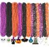 Becfupo 200Pcs Halloween Bead Necklaces Bulk In Multiple-Shapes, Purple Orange Black Beads Necklaces With Pumpkin Ghost Bat Pendants For Halloween Party Favors, Halloween Party Decoration view 1
