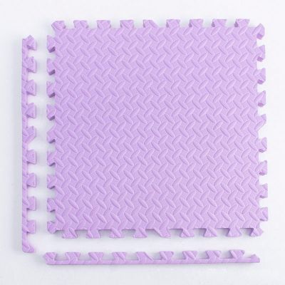 12 Pcs Soft Foam Floor Tiles with Edgings,12 X 12 Inch Carpet Surface Water Proof Puzzle Mats,Interlocking Foam Carpet Non-Slip Texture Mats(Size:12x12x1in,Color:Purple)