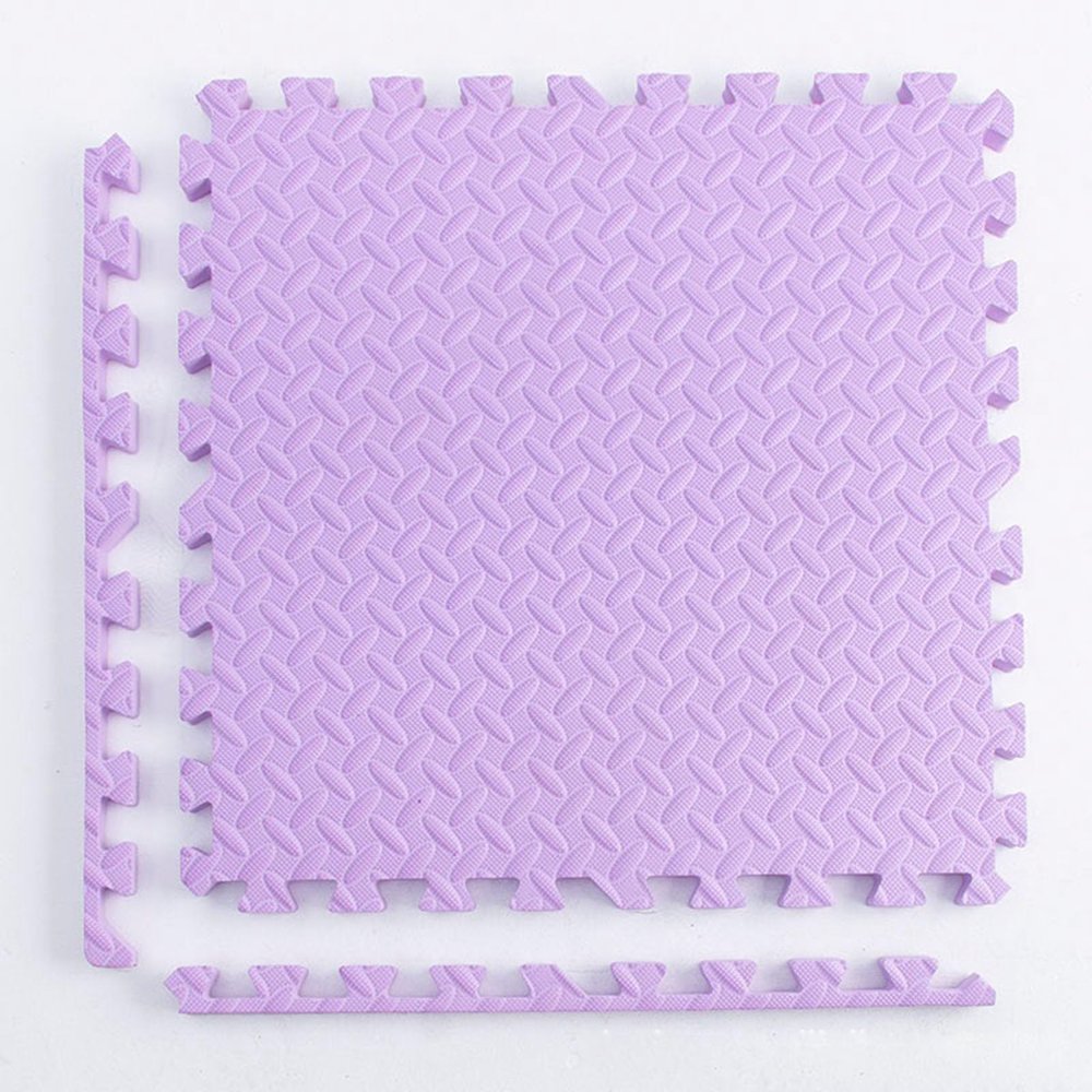 12 Pcs Soft Foam Floor Tiles with Edgings,12 X 12 Inch Carpet Surface Water Proof Puzzle Mats,Interlocking Foam Carpet Non-Slip Texture Mats(Size:12x12x1in,Color:Purple)