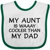 inktastic My Aunt Is Waaay Cooler Than My Dad Baby Bib White and Green 42857 view 1