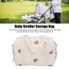 Baby Stroller Storage Bag, Zipper Stroller Storage Bag Stroller Hand Bag Embroidery Reusable Handbag Nappy Bag Stroller Hanging Bag (Bear Bag) view 3