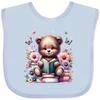 inktastic Teddy Bear Kids Reading Baby Bib Light Blue 4286f view 1