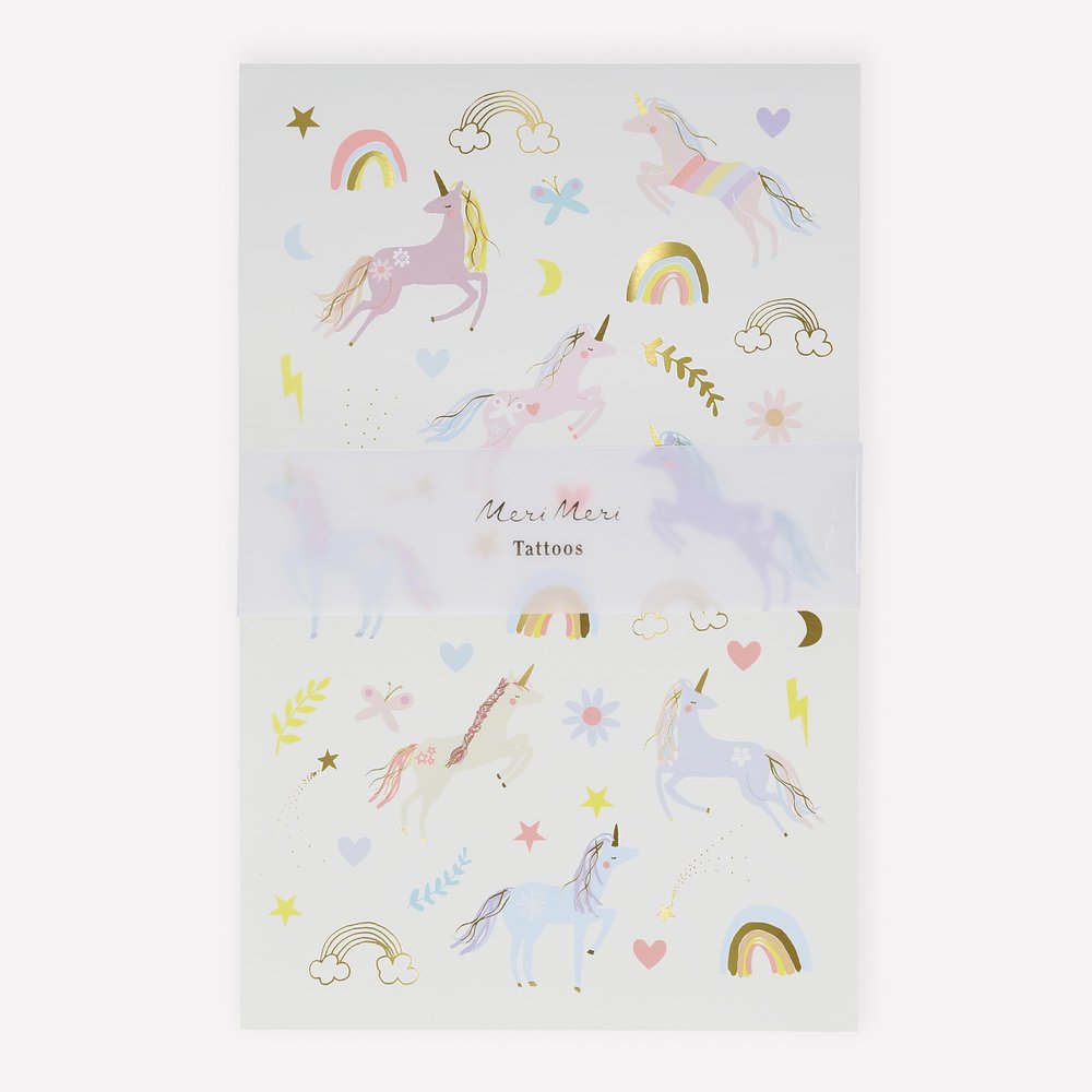 Meri Meri Unicorn Tattoo Sheets (Pack of 2)