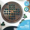 30cm Diameter WOODEN SOLITAIRE BOARD GAME with SEA TURTLE GLASS MARBLES | classic wooden solitaire game | strategy board game | family board game | games for one | board games view 3