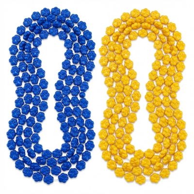 Anderson's Blue and Gold Paw Beads, 38 Inches, Set of 24, Fan Gear, Birthdays, Homecoming, Game Days, Sports Fan Gear, School Spirit, Football Cheerleader Accessories