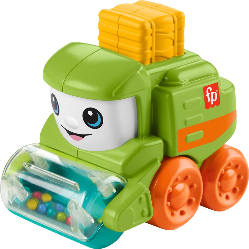 Fisher-Price Baby Toy Rollin Tractor Push-Along Vehicle with Fine Motor Activities for Infants Ages 6+ Months