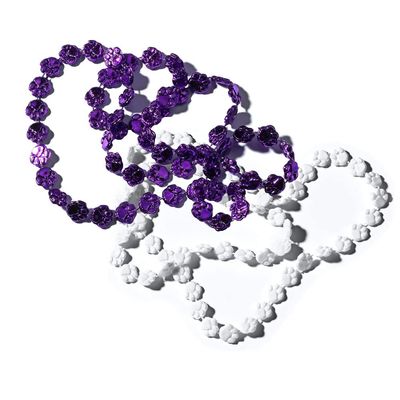 Anderson's Purple and White Paw Beads, 38 Inches, Set of 24, Fan Gear, Birthdays, Homecoming, Game Days, Sports Fan Gear,School Spirit, Football Cheerleader Accessories
