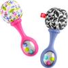 Fisher-Price Newborn Toys Rattle n Rock Maracas, 2 Soft Musical Instruments for Developmental Play Babies Ages 3+ Months, Pink & Purple view 1