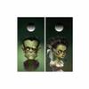 Frankenstein and Lily Portrait Cornhole Wraps Kustom Franky and Lily Low Brow Art view 1