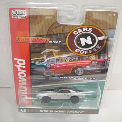 Auto World SC392-5A Cars N Coffee 1968 Firebird HO Scale Electric Slot Car - Silver