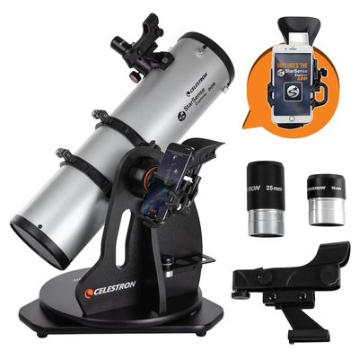 Celestron StarSense Explorer 130AZ App-Enabled Telescope  130mm Tabletop Dobsonian with Smartphone Dock & StarSense App  iPhone & Android Compatible  Easy-to-Use for Beginners