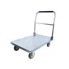 Trolley Platform Truck Heavy Load Capacity Stainless Steel Truck with Folding Handle and Silent Swivel Tires for Moving Platform Cart (C view 1