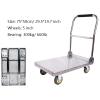 Trolley Platform Truck Heavy Load Capacity Stainless Steel Truck with Folding Handle and Silent Swivel Tires for Moving Platform Cart (C view 2