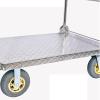 Trolley Platform Truck Heavy Load Capacity Stainless Steel Truck with Folding Handle and Silent Swivel Tires for Moving Platform Cart (C view 3