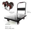 Platform Trolley Folding Platform Truck with Plastic Panel Metal Handle Silent Wheels Moving Pulsero Cart for Warehouse Garage Large Load Capacity Trolley Silver view 2