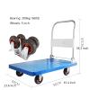 Wheelbarrow Platform Truck Steel and Plastic 2 Layers Deck Deck with 4 Wheels and Folding Handle Large Load Capacity Dolly for Moving Platform Cart ( Size : 66 view 2