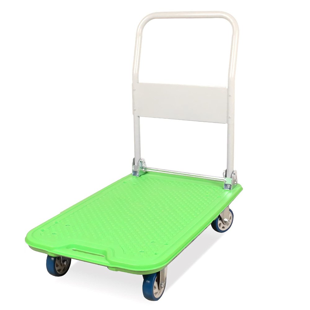 Trolley Platform Car Folding Platform Plastic Plastic Metal Handle Folding Push Cart for Moving Silent Wheels Trolley Fit Transport Indoor Outdoor Trolley Platform (