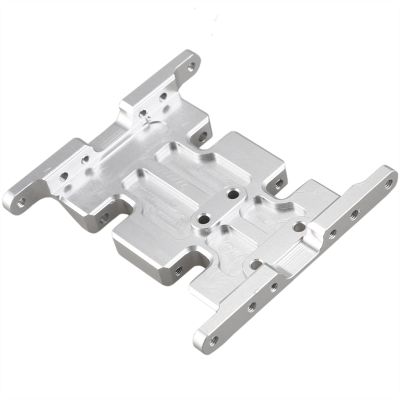 for 1/10 Rc Crawlers for Axial SCX10 D90 D110 1/10 Aluminum Alloy CNC Alloy Gear Box Mount Holder Modification Accessories (Color : Silver)