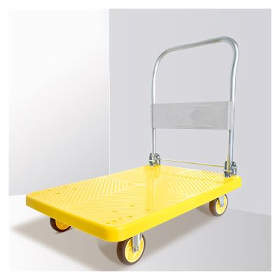 Trolley Platform Folding Platform Durable Truck Plastic Panel Pulsar Dolly with Metal Handle 360 Degree Swivel Wheels for Indoor Floor Silent Moving Trolley Pla