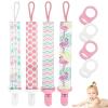 4 Pcs Baby Dummy Strap Clip, Pacifier Clip Dummy Holder Straps with 4 Silicone Adapter, Soother Chains Clips Fit All, Soothers, Teething Toys, Baby Essentials view 1
