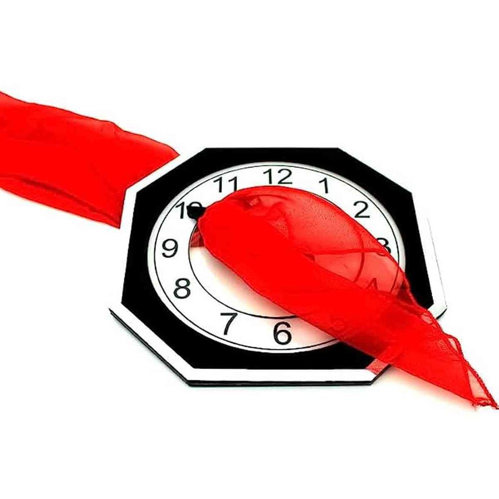 blue-ther Red Silk Thru Clock Magic Tricks Classic Stage Magic Tricks Professional Magician Illusions Gimmicks Mentalism Props22 cm/8.66 in