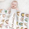 ABERPOR Personalized Baby Blankets for Girls,Soft Rainbow Customized Baby Blanket for Kids,Personalized Newborn Baby Gifts and Toddler Blanket,Adults Personalized Flannel Blankets with Name view 4