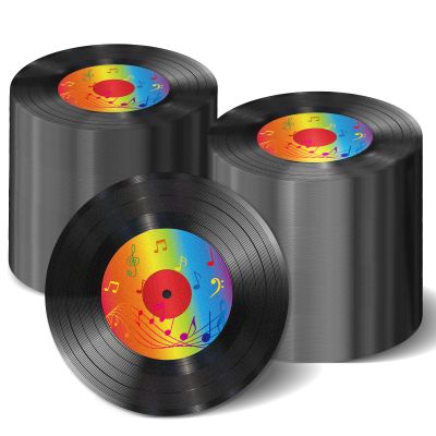100 Pcs Vinyl Record Themed Napkins 50's Theme Party Decorations for 1950's Music Birthday Rock Party Supplies Back to 50s Rock Paper Napkins Music Roll Favors Throwback Retro