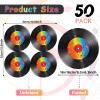 100 Pcs Vinyl Record Themed Napkins 50's Theme Party Decorations for 1950's Music Birthday Rock Party Supplies Back to 50s Rock Paper Napkins Music Roll Favors Throwback Retro view 2