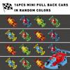 PROLOSO 16PCS Mini Go Karts Wind Up Car Assorted Little Pull Back Friction Powered Cars Themed Party Favors Kids Vehicle Toy Classroom Prizes Treasure Box Treat Bag Fillers view 4