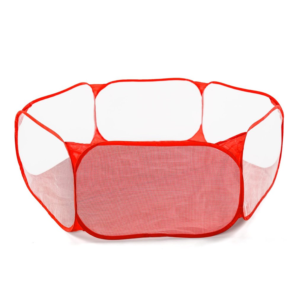STARBOLO Cute Kids Ball Pit Ball Pool Play Tent,Indoor Collapsible Ball Pit Fence for Boys Girls Pets Puppy Cats, with Carry Tote, Balls Not Included (Red)
