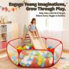 STARBOLO Cute Kids Ball Pit Ball Pool Play Tent,Indoor Collapsible Ball Pit Fence for Boys Girls Pets Puppy Cats, with Carry Tote, Balls Not Included (Red) view 2
