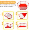 STARBOLO Cute Kids Ball Pit Ball Pool Play Tent,Indoor Collapsible Ball Pit Fence for Boys Girls Pets Puppy Cats, with Carry Tote, Balls Not Included (Red) view 3